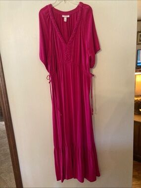 Isabel Maternity by Ingrid & Isabel Vibrant Pink V-Neck Maxi Dress